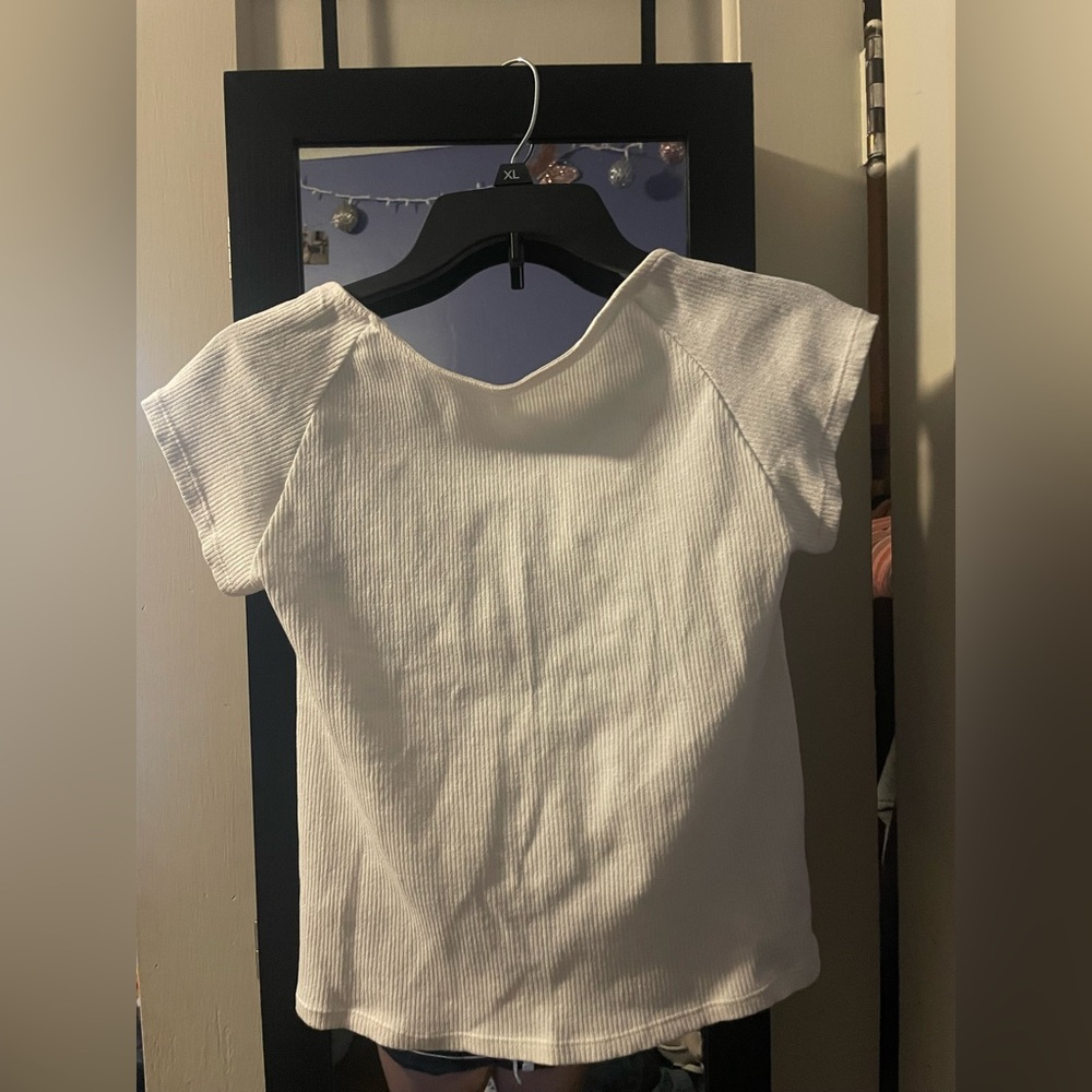 Aerie White Cap Sleeve Tee